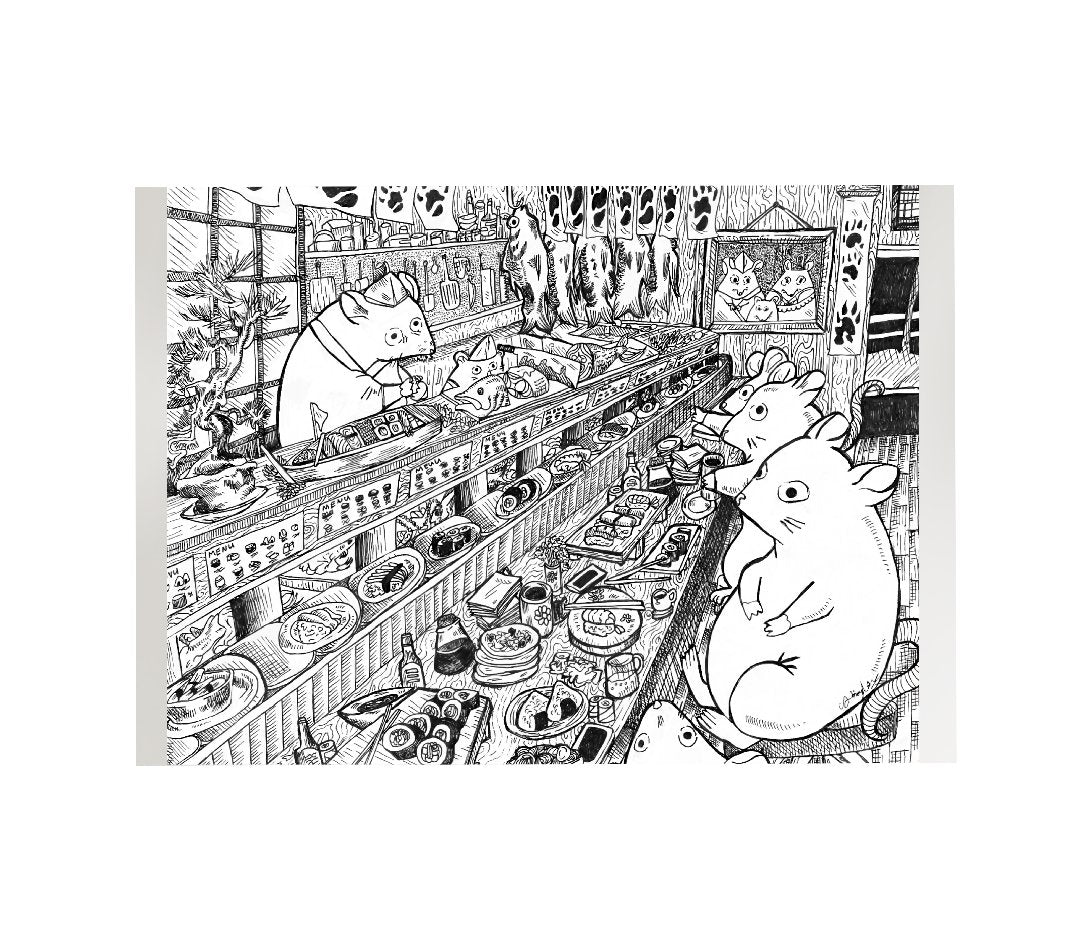 Rats Love Sushi - How Bazar - Johnny Nguyen Art