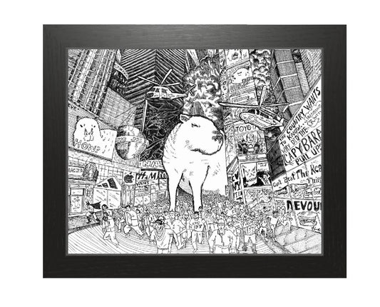 Wandering Capybara in Times Square - How Bazar - Johnny Nguyen Art