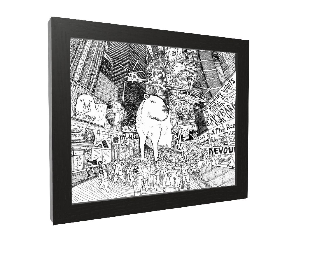 Wandering Capybara in Times Square - How Bazar - Johnny Nguyen Art