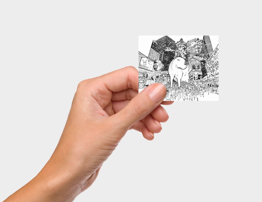 Wandering Capybara in Times Square - How Bazar - Johnny Nguyen Art