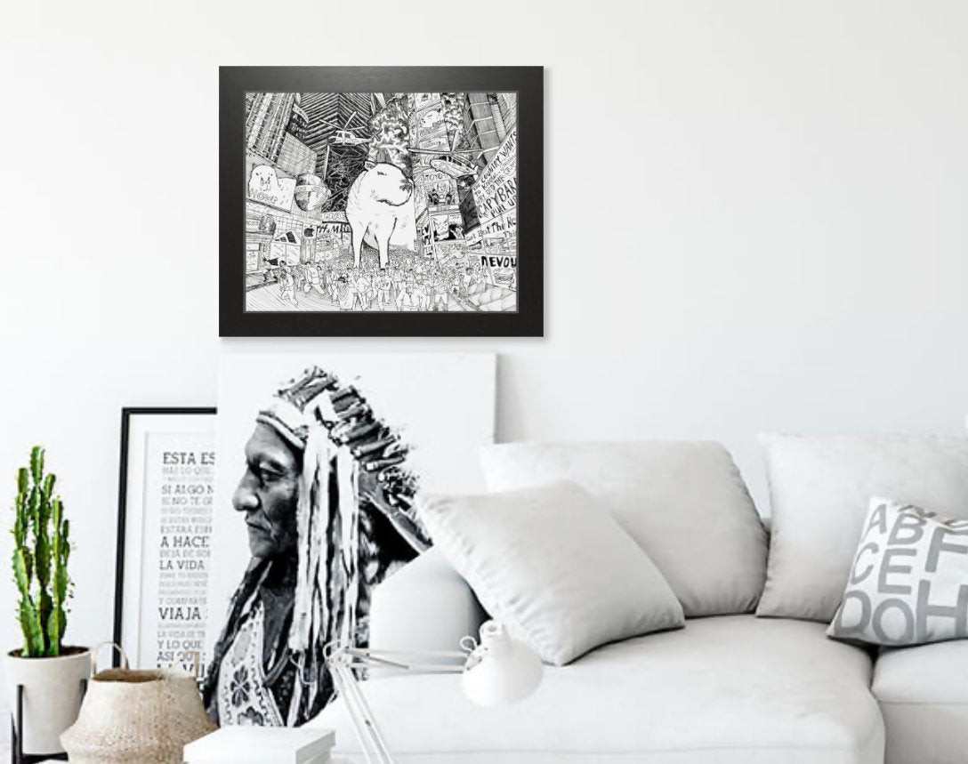 Wandering Capybara in Times Square - How Bazar - Johnny Nguyen Art