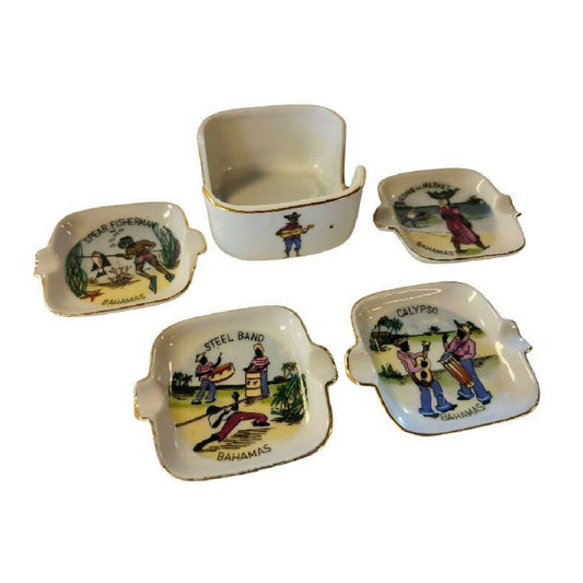 Vintage Souvenir Bahamas Ceramic Ashtrays