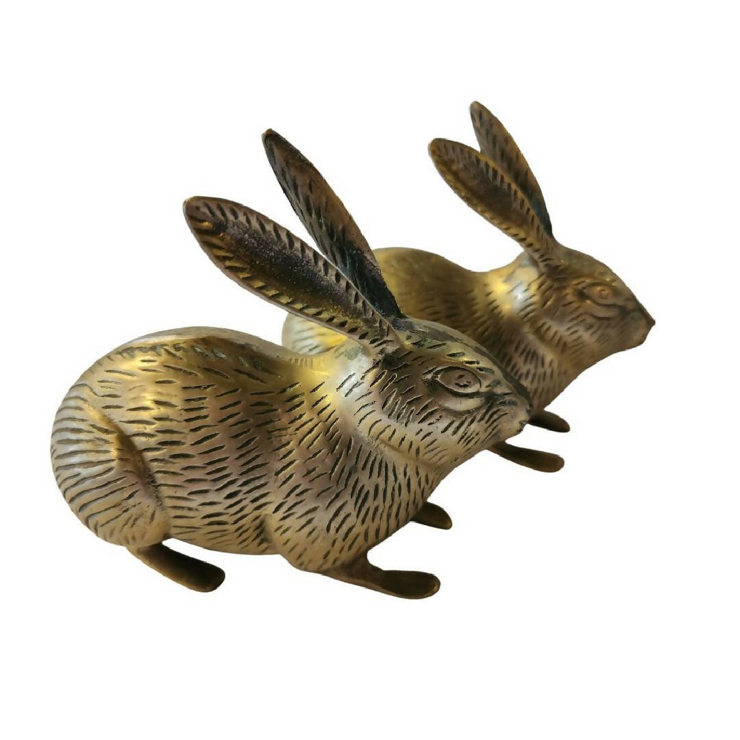 (Pair) Brass Rabbits - How Bazar - Panthera Pines