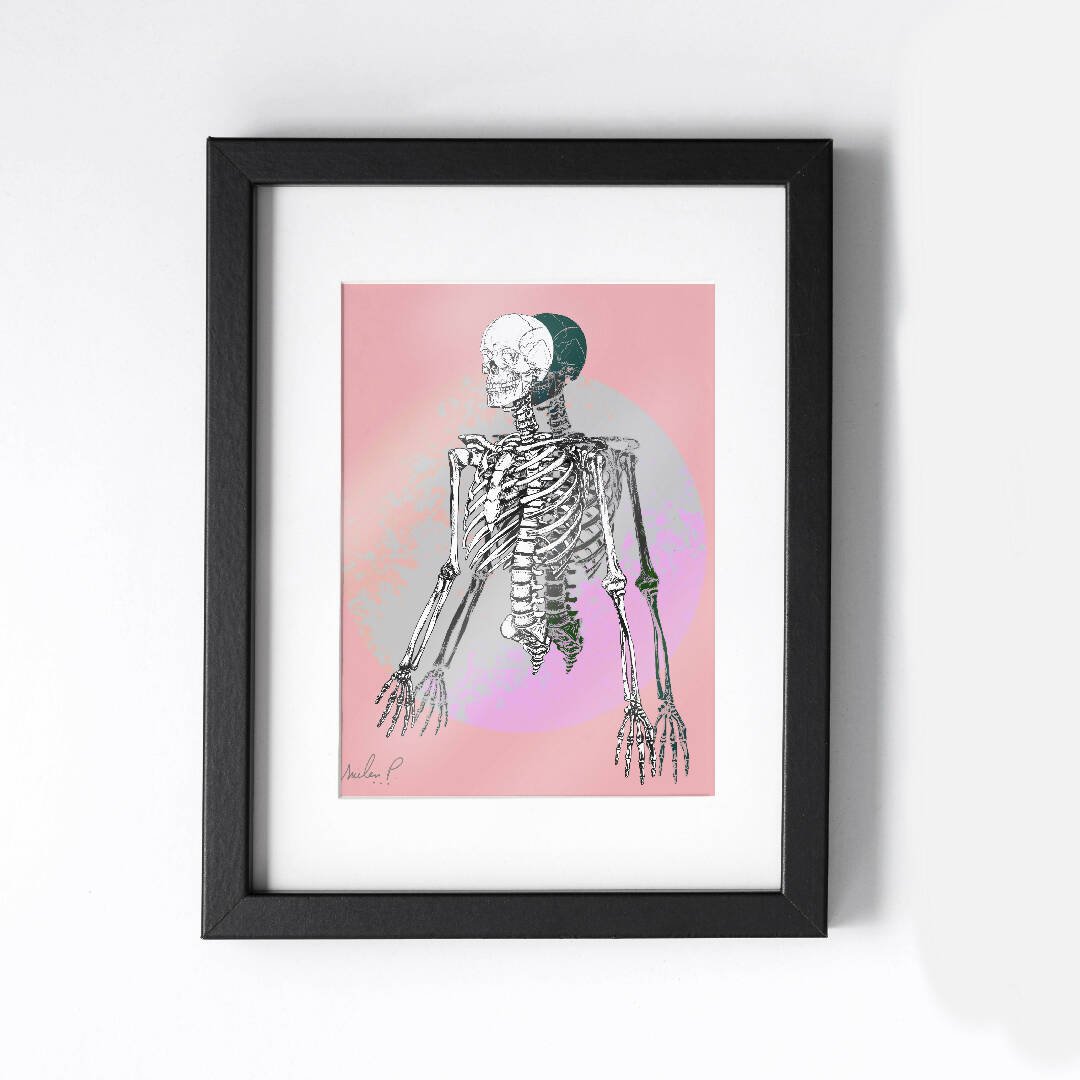 Pink&Green Skeleton - How Bazar - suelen P. art